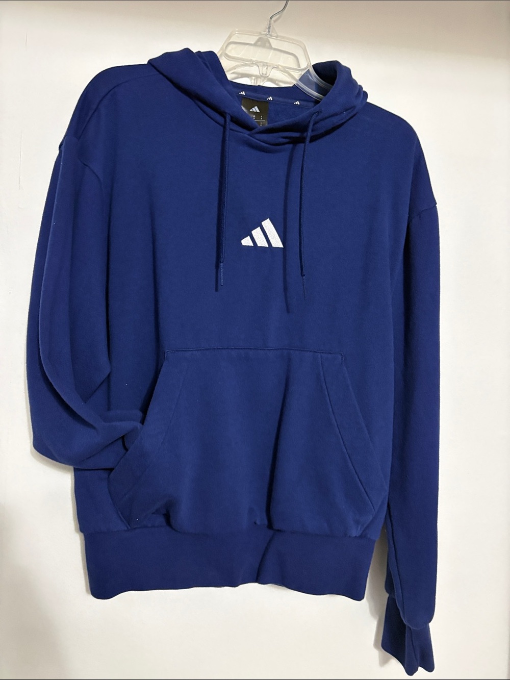 adidas Royal Blue Pullover Hoodie with White Logo